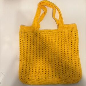 Yellow Crochet Tote Bag